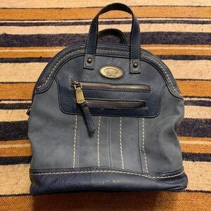 b.o.c.‎ Born Concept Blue Mixed Media Small Dome Backpack Western Boho Festival